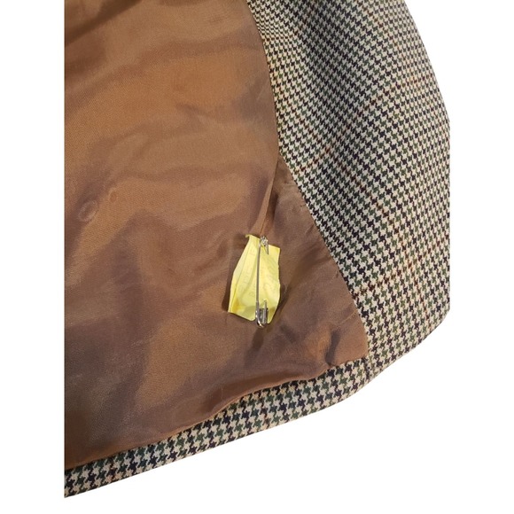 Brooks Brothers Suit Jacket Mens Brown 43 Wool Houndstooth‎ Lined Inner Pocket - Picture 8 of 16